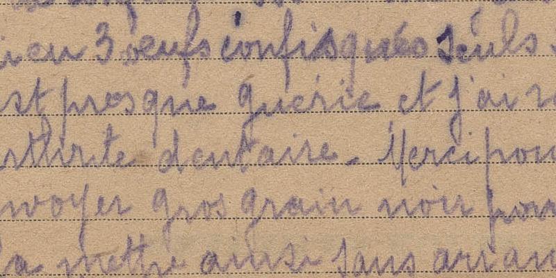 Letter written from Beaune-la-Rolande internment camp by a prisoner