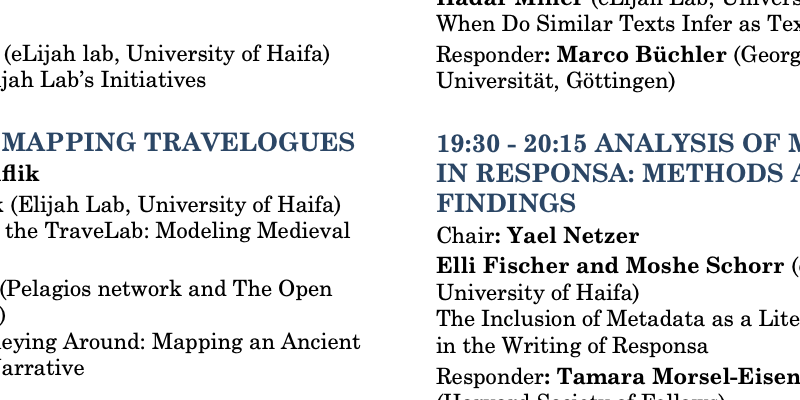 Innovations in Digital Jewish Heritage Studies - the 1st International Haifa Conference flyer